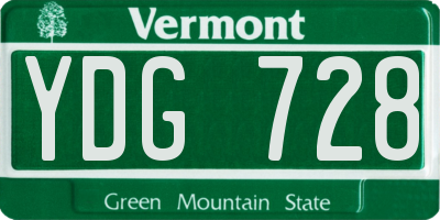 VT license plate YDG728