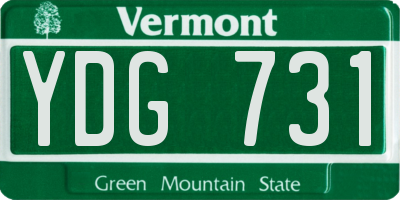 VT license plate YDG731