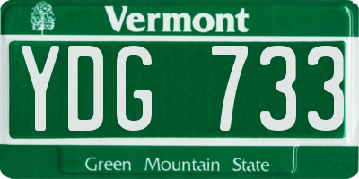 VT license plate YDG733
