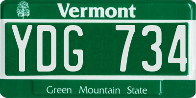 VT license plate YDG734