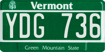 VT license plate YDG736
