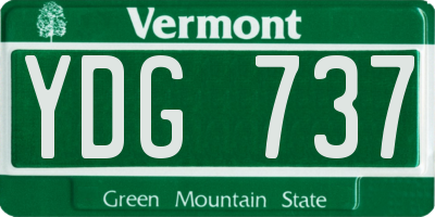 VT license plate YDG737