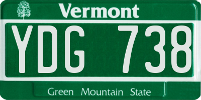 VT license plate YDG738