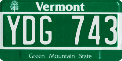 VT license plate YDG743