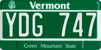 VT license plate YDG747