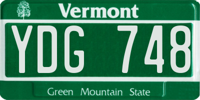 VT license plate YDG748