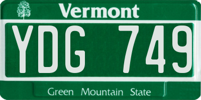 VT license plate YDG749