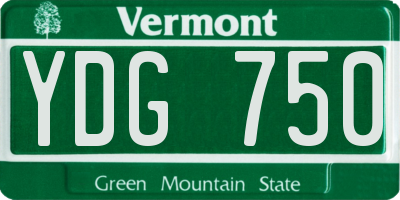 VT license plate YDG750