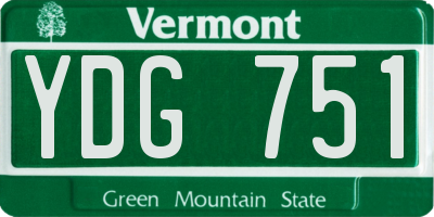 VT license plate YDG751