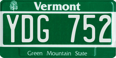 VT license plate YDG752