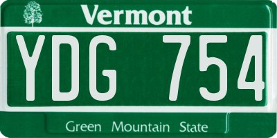 VT license plate YDG754