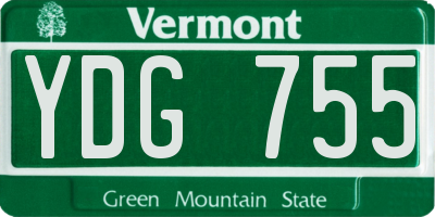 VT license plate YDG755