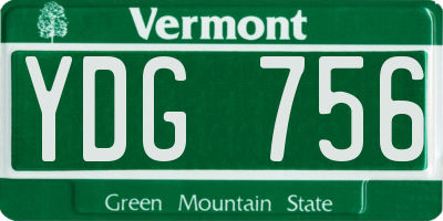 VT license plate YDG756