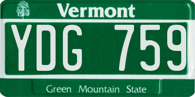 VT license plate YDG759