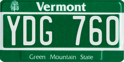 VT license plate YDG760
