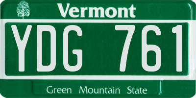 VT license plate YDG761