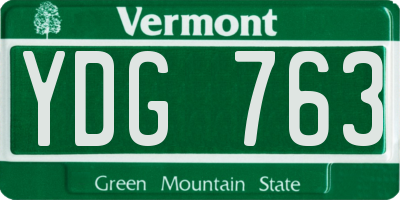 VT license plate YDG763
