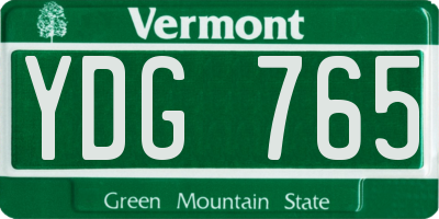 VT license plate YDG765
