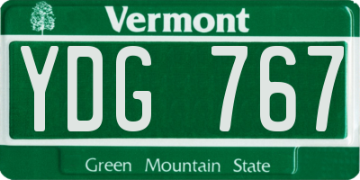 VT license plate YDG767