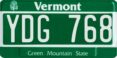 VT license plate YDG768