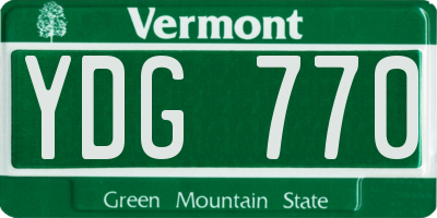 VT license plate YDG770