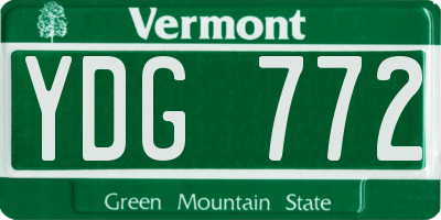 VT license plate YDG772