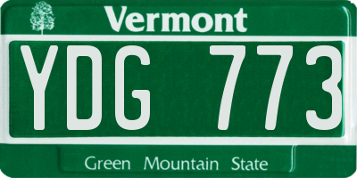 VT license plate YDG773