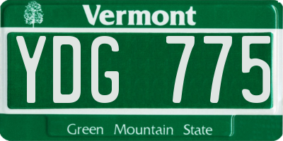 VT license plate YDG775