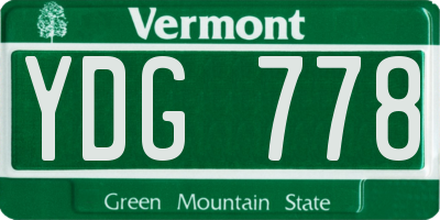 VT license plate YDG778
