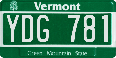 VT license plate YDG781