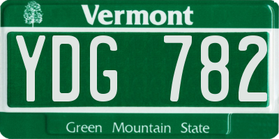 VT license plate YDG782