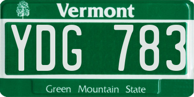 VT license plate YDG783