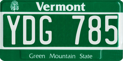 VT license plate YDG785