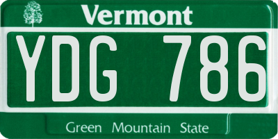 VT license plate YDG786