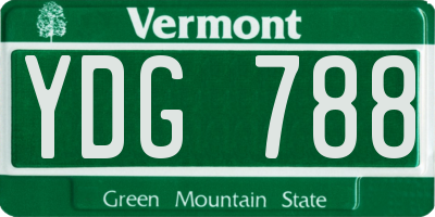 VT license plate YDG788