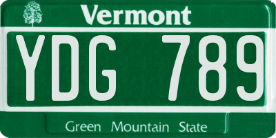 VT license plate YDG789
