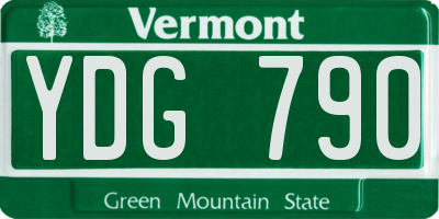 VT license plate YDG790