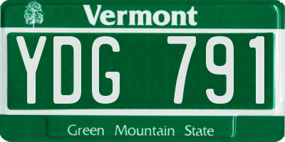 VT license plate YDG791