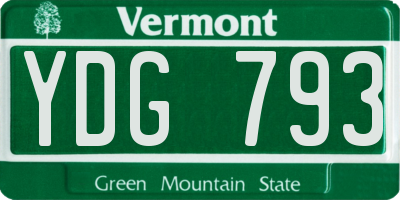 VT license plate YDG793