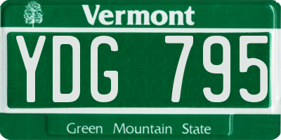 VT license plate YDG795