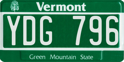 VT license plate YDG796