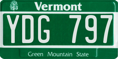 VT license plate YDG797