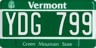 VT license plate YDG799