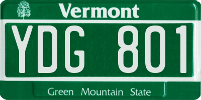 VT license plate YDG801