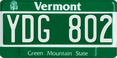 VT license plate YDG802