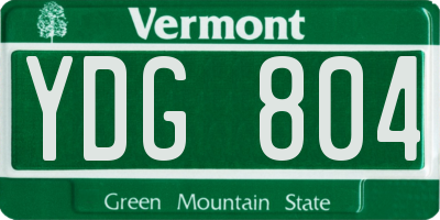 VT license plate YDG804