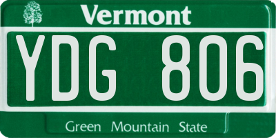 VT license plate YDG806