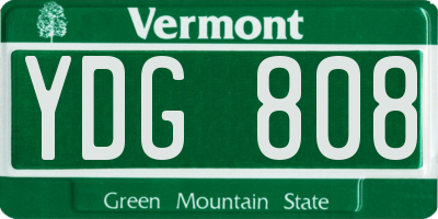 VT license plate YDG808