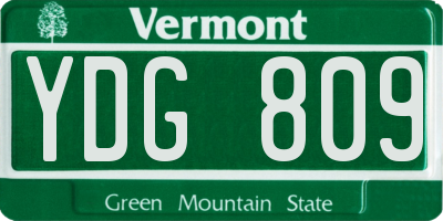 VT license plate YDG809