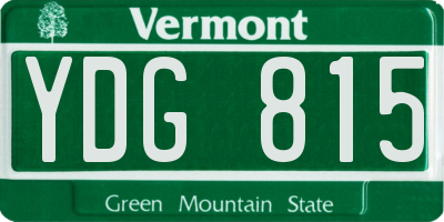 VT license plate YDG815